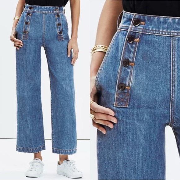 Madewell Denim - Madewell Rivet & Thread Wide Leg Sailor Denim Jeans
